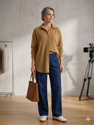 Rouge Basic Oversize Gofre Gömlek