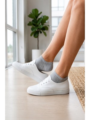 Eser Erkek Bambu Dikişsiz Sneaker  6 Lı Çorap Gri  40-45 Numara Nefes Alan Günlük Kullanım