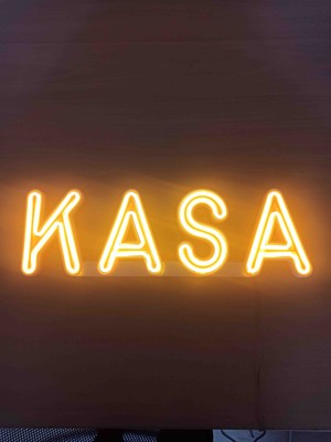 Kasa Neon LED Tabela 40X12 cm – 3D Baskı Petg – 12V Tak Çalıştır – Işıklı Kasa Yazısı