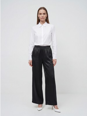 Ella Beli Lastikli Saten Pantolon EL-1252