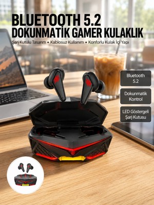 sbodurhome Dokunmatik Kontrol Tws Işıklı Kulakiçi Bluetooth Kulaklık Kablosuz Oyuncu Kulaklığı Yeni Nes