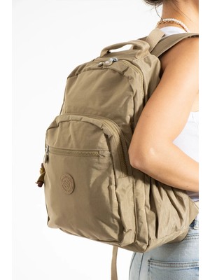 Sanmorris Unisex Suya Dayanıklı Krinkıl Kumaş Çok Gözlü Büyük Boy Laptop Okul ve Sırt Çantası Srg