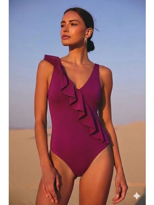 Deep Beach Volanlı Kadın Mayo Geniş Beden Aralığı