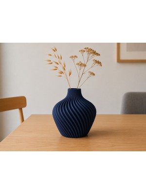 3D Baskı Modern Dekoratif Vazo – Minimalist Tasarım | Ev ve Ofis Dekorasyonu - 15 cm Tombul  Vazo