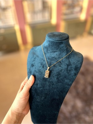 C&On Design Unisex Külçe Formunda Çelik Kolye - Şık Zincir Detaylı