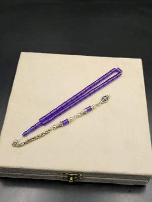Onurlu Tesbihane Özel Tasarım Alpaka Püsküllü Ateş Kehribar Bilek Boy Tespih – 4,5x7 mm