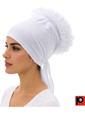 PAKER GİYİM Kadın Fırfırlı Kaymayan Tesettür Topuz Bone
