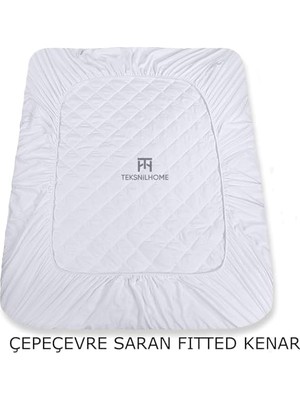 Fantastik Store Teksnil HOME%100 Mikrofiber Kapitone Yatak Koruyucu Alez Full Kenar Çarşaf Fitted Tek Çift Battal Bebek 60 x 120