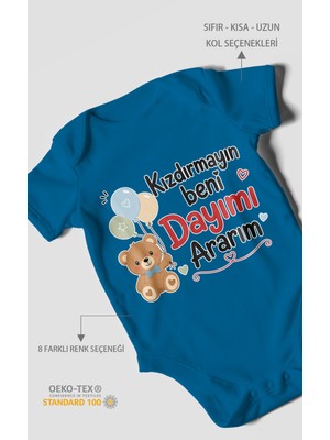 Morivo Kids Kızdırmayın Beni Dayımı Ararım Kısa Kollu Bebek Body %100 Pamuk