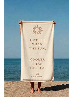 Luvis Store Sea Sun Salt - Bronze Yazılı Desenli Plaj Havlusu