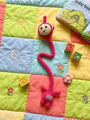 Elaraknits Handmade Teletabi Figürlü Örgü Çanta Süsü