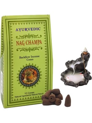 Fantastik Store Ayurvedic Doğal Konık Tütsüler (Şelale Geri Akışkanlı) || 20 Farklı Aroma ve Koku || Palo Santo, Whıte Sage (Adaçayı), Nag Champa,... (Nag Champa)