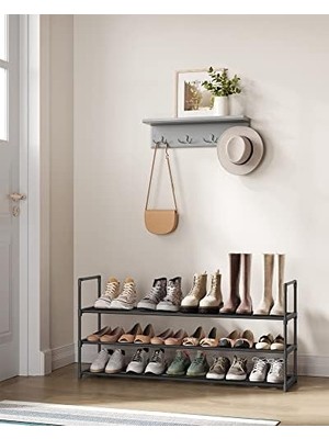 Fantastik Store 3 Katlı Ayakkabı Rafı, Ayakkabı Saklama Düzenleyici, Metal Saklama Rafı, 15 Ila 18 Çift Ayakkabıya Uygun, Istiflenebilir Ayakkabı Rafı, Koridor, Oturma Odası, Yatak Odası Için, 30 x 116 x 55
