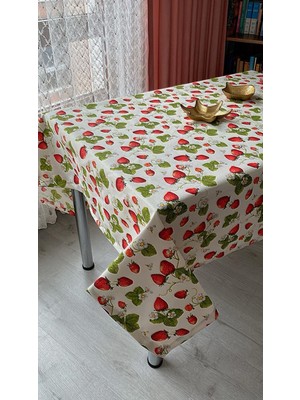 Fantastik Store Dertsiz Masa Örtüsü Duck Keten 150 x 180 cm (Çilek)