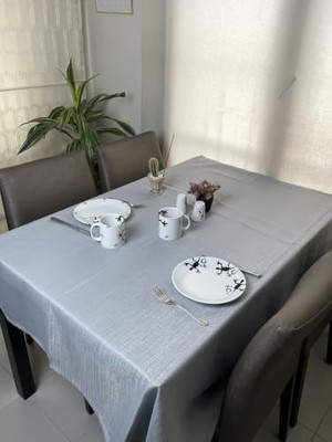 Fantastik Store Vi Ihlamur Keten Görünümlü, Su Geçirimsiz, Kayma Yapmayan Premium Masa Örtüsü (145 cm x 260 Cm, Bej)