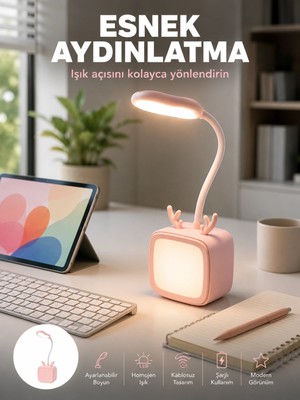 Şarj Edilebilir LED Masa Lambası Kablosuz Taşınabilir Gece Lambası Midastech