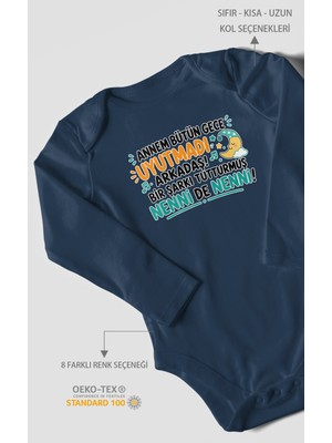 Morivo Kids Anneye Özel Uzun Kollu Bebek Body %100 Pamuk