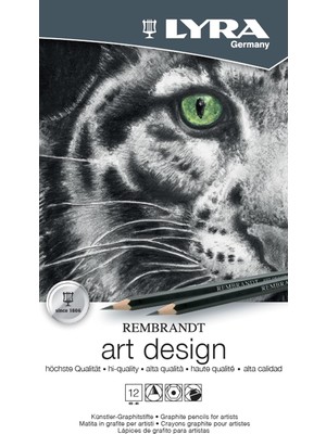 AyrStore Lyra Rembrandt Art Design Çizim Kalemi, 12'li Metal Kutu, Karışık Dereceler