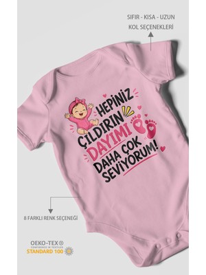Morivo Kids Dayıya Özel Kısa Kollu Bebek Body %100 Pamuk
