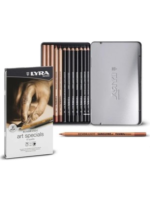 AyrStore Lyra Rembrandt Metal Kutu Art Specials Set Box Boya Kalemi, 12'li