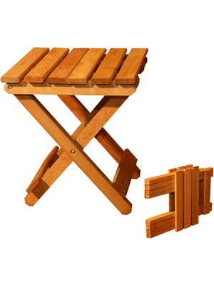 AyrStore Mavitrend Ahşap Katlanır Tabure 1 Adet 30 cm x 36 Xm