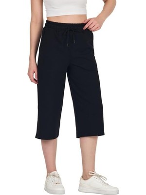 AyrStore Mevsimlik Salaş Geniş Rahat Paça Siyah Yandan Cepli Kadın Eşofman Altı