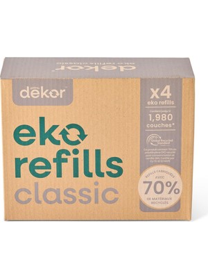 AyrStore Bebek Bezi Dekor Eko Klasik Bebek Bezi Kovası Yedekleri / 4'lü Paket