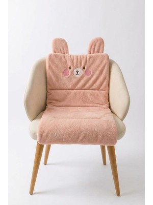 AyrStore Orret Home Ayıcık Emojili Peluş Sandalye ve Koltuk Minderi – 65X42 Cm, Lastikli Sırt Destekli