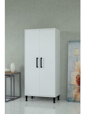 AyrStore %100 Mdf Çok Amaçlı Kiler Dolabı Beyaz