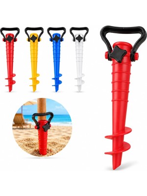 AyrStore Büyük Şemsiye Sabitleyici Kazık, Plaj ve Bahçe Için Spiral Sabitleme Aparatı, Dayanıklı Pla