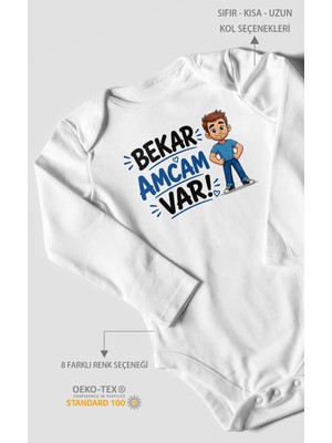 Morivo Kids Bekar Amcam Var! Uzun Kollu Çıtçıtlı Bebek Body
