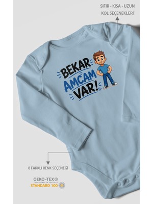 Morivo Kids Bekar Amcam Var! Uzun Kollu Çıtçıtlı Bebek Body