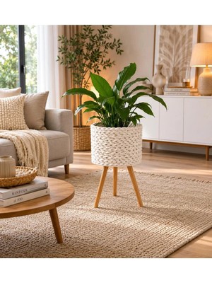 Siyah Bohem Dekoratif Saksı - 25 cm