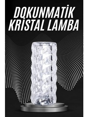 Herşey Trend Kristal Lamba Masa Lambası Şarjlı Masa Lambası Dokunmatik Sensör USB Şarjlı