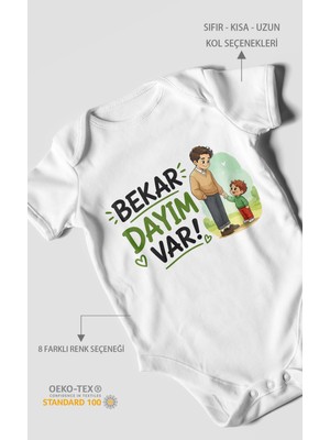 Morivo Kids Bekar Dayım Var Kısa Kollu Bebek Body %100 Pamuk