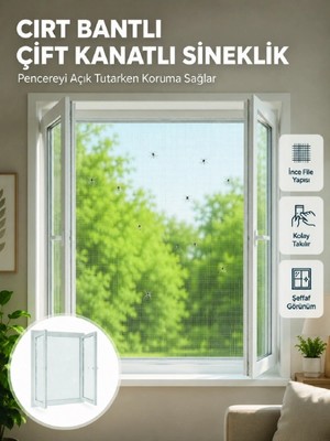 Marsilyan Pencere ve Balkon Için Çift Kanatlı Sinek Koruma Sinekliği