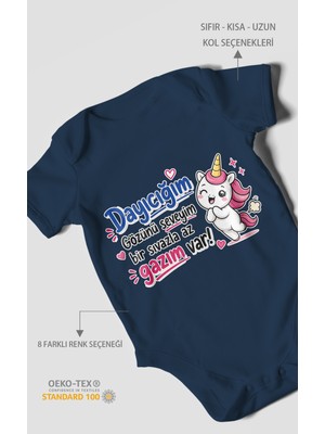 Morivo Kids Dayıya Özel Kısa Kollu Bebek Body %100 Pamuk