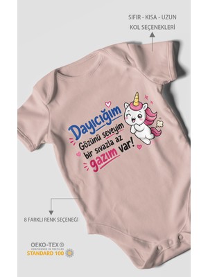 Morivo Kids Dayıya Özel Kısa Kollu Bebek Body %100 Pamuk