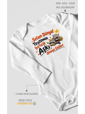 Morivo Kids Teyzeye Özel Uzun Kollu Bebek Body %100 Pamuk