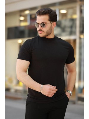 Marsilyan- Erkek Ince Çizgi Dokulu Kısa Kollu T-Shirt
