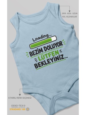Morivo Kids Bezim Doluyor Lütfen Bekleyiniz Sıfır Kollu Bebek Zıbını %100 Pamuk