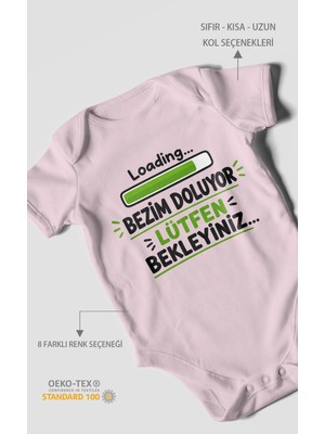 Morivo Kids Bezim Doluyor Lütfen Bekleyiniz Kısa Kollu Bebek Body %100 Pamuk