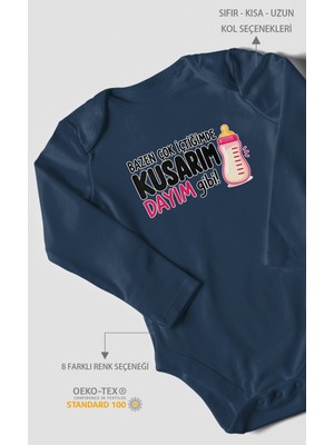 Morivo Kids Dayıya Özel Uzun Kollu Bebek Body %100 Pamuk