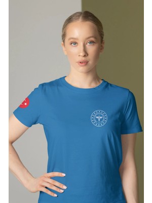 Pratik Medikal Turkuaz 112 Acil Sağlık Bisiklet Yaka Tişört Unisex