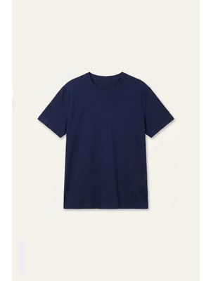 DeFacto Regular Fit Bisiklet Yaka Pike Kısa Kollu Basic Indigo Tişört I0624AX26SM