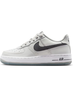 Nike Air Force 1 Af1 Gs Leather Unisex Sneaker  Hakiki Deri Reflektörlü Günlük Spor Ayakkabı Gri