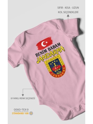 Morivo Kids Benim Babam Jandarma Kısa Kollu Bebek Body %100 Pamuk