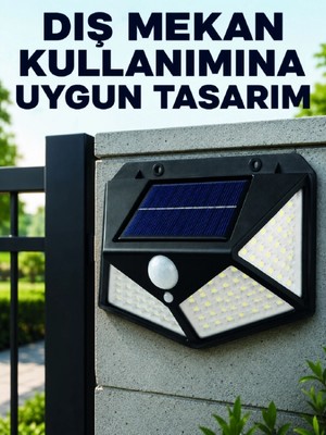 Marsilyan Bahçe Balkon Garaj ve Girişler Için Güneş Enerjili Hareket Sensörlü LED Duvar Lambası