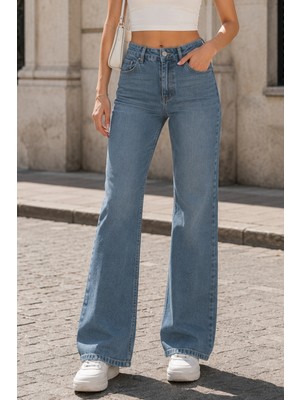 Cedy Denim Cedy Denım Kadın Yüksek Bel Toparlayıcı Likralı Bootcut Ispanyol Paça Jean Pantolon E7030