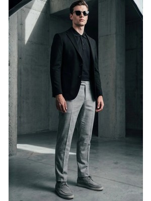 İmza Siyah 6 Drop Slim Fit Pamuklu Ceket 1002260126